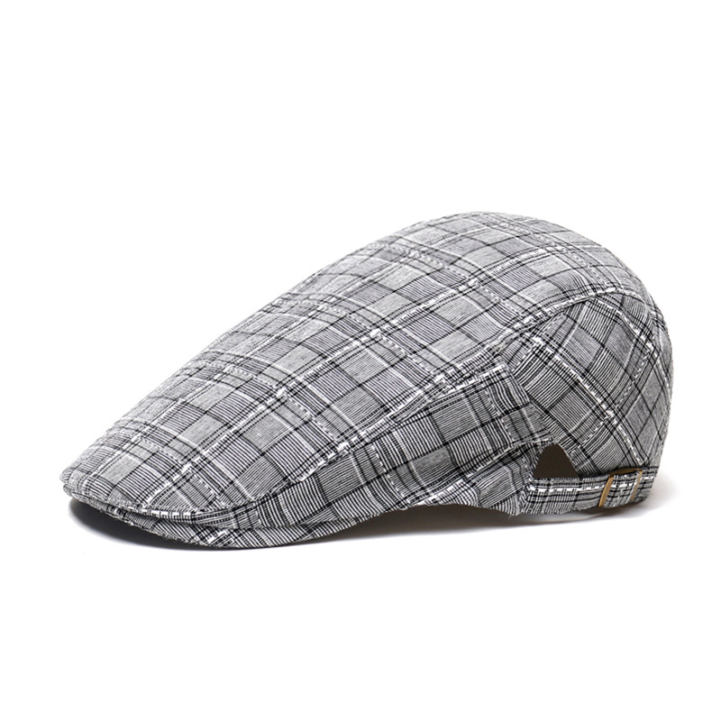 Newsboy Cap Ivy - Unisex Cotton Plaid Newsboy Beret Hat