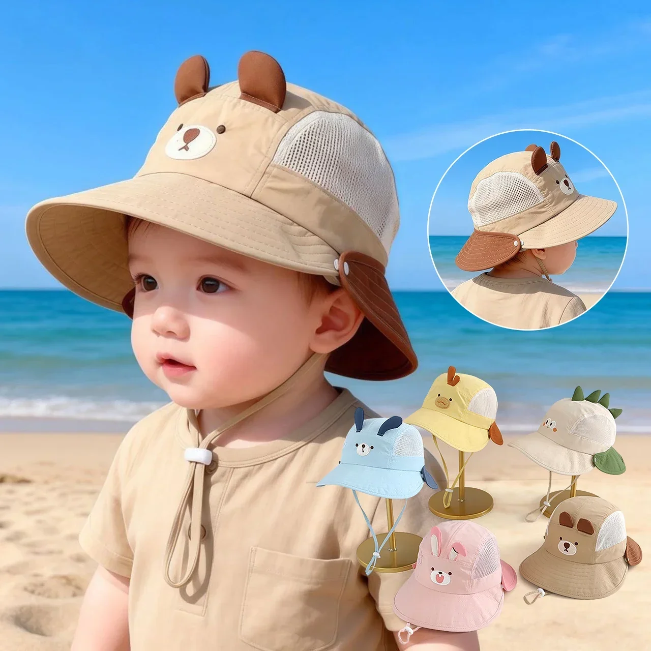 Baby Cartoon Bear Rabbit Ear S - đánh giá và giá Visor Sun Hat