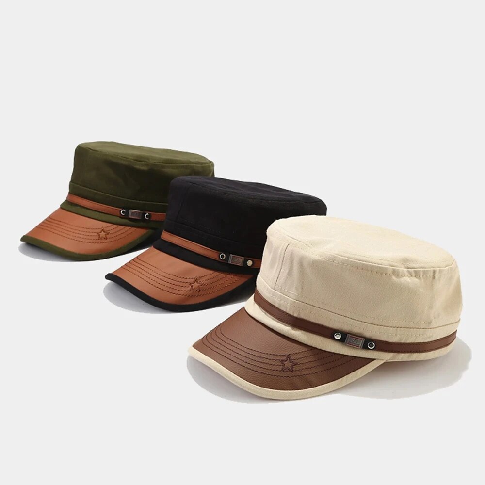 Casual Cadet Hat Man Flat Top  - đánh giá và giá Snapback Hat Flat