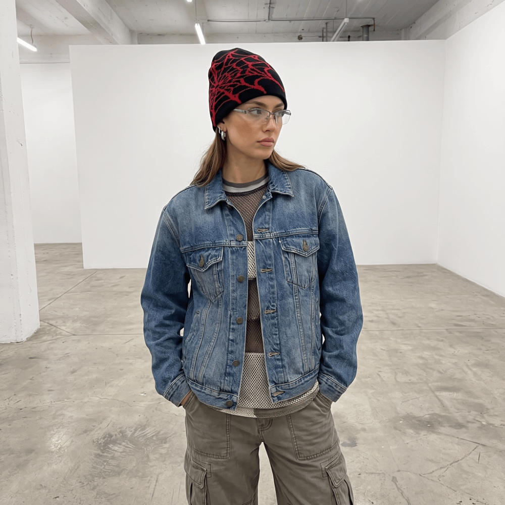 Hip-hop Soft Spider Web Patter - đánh giá và giá Beanie Cuffed Knit
